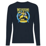 X-Men Wolverine Bio Long Sleeve T-Shirt - Navy - L