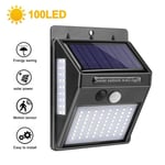 Udendørs LED væglampe med solceller - 100 LED lys - Vandtæt - Automatisk lysfunktion