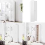 Hallgarderob vit högglans 55x25x189 cm konstruerat trä - Hallgarderob - Hallgarderober - Home & Living