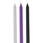 EasyToys: Hot Wax, Sensual Wax Candles, 3-pack Lila, Svart, Vit