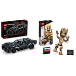 LEGO 42127 Technic THE BATMAN – BATMOBILE Model Car Building Toy & 76217 Marvel I am Groot Buildable Toy, Guardians of the Galaxy 2 Set, Collectable Baby Groot Model Figure, Gift Idea