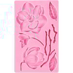 Silikonform ros persika grenform fondant tårta dekoration form