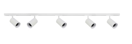 Designline Tube Pro komplett 1,9 meter spotskinne med 5 spotter GU10 - Hvit