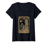 Womens The Alchemist of Mysteries Astrology Symbols Tarot Card Goth V-Neck T-Shirt