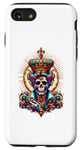 Coque pour iPhone SE (2020) / 7 / 8 Carte de tarot squelette rétro roi soleil dans le dos, style été
