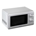 Daewoo Manual Microwave, 20 Litres, 800W, 6 Power Settings Including Defrost, 30 Minute Timer, Cooking End Signal, Viewing Door With Push Open Button, Silver