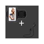 Pack Sport Pour Microsoft Lumia 435 Smartphone (Ecouteurs Bluetooth Sport + Brassard) Courir T2 - Noir