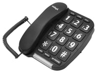 Aidapt Easy To Read Big Button Black Corded Hands Free Home Phone Telephone