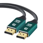 Port d'affichage 4/8K vers adaptateur HDMI câble vidéo et audio DP vers écran HDMI pour moniteur de projecteur TV pour ordinateur portable, vert émeraude - 1M 4K