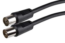 Maplin 2m TV Aerial Coaxial Extension Cable RF Male to RF Female, Satellite Cable Antenna Coax Lead for Sky/SkyHD, Virgin TV, BT, Freeview, VCR, DVD player, Freesat