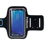 FitMania Universal Running Armband For iPhone Samsung Plus One Xiaomi All Phones With Screen Sizes Up To 6.4", Comfortable Sweatproof Sports Armband with Key Holder For Jogging And Gym Workouts, BLACK