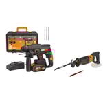 PACK WORX PRO+ Perforateur 20V + Scie Sabre 20V + 1 Batterie 4Ah + Chargeur + Accessoires (Idéal Pour Tous les Projets de Bricolage et de Rénovation)