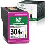 Economink 304XL Ink Cartridge remanufactured for HP 304 XL Tri-Colour for Envy 5020 5010 5030 DeskJet 2600 2630 2620 3720 2633 2622 2632 3733 2634 Printers (1-Pack)