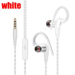 Ear Hook Headphone Waterproof Ipx5 Earphone Headset With Mic White