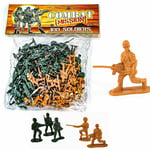 100 Combat Mission Plastic Toy Soldiers Traditional Green Brown Army Boys Girls