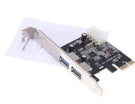 Adaptateur de connecteur IDE PCI-E PCI Express, USB 3.0, 2 ports SuperSpeed, 4 broches, carte d'extension, profil bas Nipseyteko
