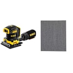 DEWALT DCW200N 18V XR 1/4 Sheet Palm Sander -Body & DTM3023QZ 120 Grit 1/4 Sanding Sheets (Pack of 5)