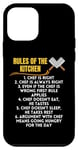 Coque pour iPhone 12 mini Rules Of The Kitchen Funny Master Cook Restaurant Chef Blague