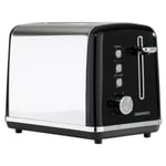 Daewoo Kensington Toaster 2 Slice Defrost Reheat Stainless Steel Black 810W