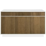 Line Burned Walnut Hög Skänk Med 3 Lådor, Vit