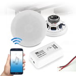 6" Bluetooth Ceiling Speaker and Amplifier System Home HiFi Stereo Music Set