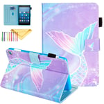 Uliking Case Compatible with All-New Kindle Fire HD 8 Tablet and Fire HD 8 Plus Tablet (10th Generation, 2020 Release), Folding Stand Cover Kids with Auto Wake/Sleep & Pencil Holder, Mermaid Tail