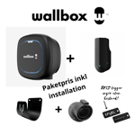Paketpris 3 Wallbox Pulsar Max 22kW laddbox + Tibber Pulse lastbalansering + hållare x 2 inkl installation: 5 METER / Installation utan grön teknik / VIT
