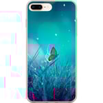 Apple iPhone 7 Plus Transparent Mobilskal Blå fjäril