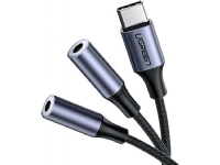 UGREEN AUX audio splitter USB-C cable, 25cm (silver)