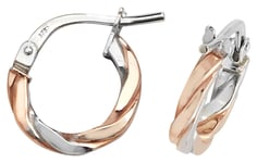 James Moore TH ER1041RW-08 9ct Rose/White Gold 08mm Hoop Jewellery