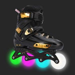Sljj Inline Skates With Illuminating Light Up Wheels For Adult High-Performance Outdoor Men Women Roller Skates Children And Youth Single Row Skates Black