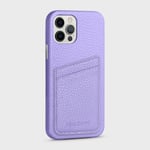 iPhone 12/12 Pro Läderskal med Kortficka - Lavendel