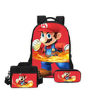 XINKANG Super mary bag 3pcs/set School Bag Super Mario Printing Backpack Children Combination Bookbag Fashion Boy School Backpack Daily Mochila