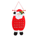 Felt Christmas Advent Calendars Fabric 3D Santa Advent Calendar 24 Days Countdown to Christmas with Pockets Ornaments Xmas Gifts for Kids