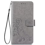 FanTing Case for Xiaomi Mi 10 Lite 5G, Wallet Flip Cover with Mobile Phone Holder and Card Slot,Magnetic PU leather wallet case for Xiaomi Mi 10 Lite 5G-Gray