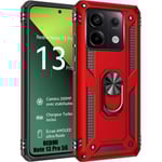 Fodral för Xiaomi Redmi Note 13 Pro 5G (inte för 4G), röd hård bakre ring Anti-skrapa förstärkt kant