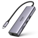 UGREEN 7-i-1 USB-C-adapter till USB-A/HDMI/SD/TF/PD/Ethernet RJ45