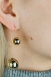 Large Gold Ball Ear Crawler Hook Sphere Dangle Ear Pierced Cuff Climber Earring