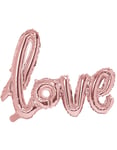 Love - Roseguldfärgad Skrivstil Folieballong 73x59 cm