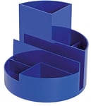 MAUL organisateur de bureau MAULrundbox Eco | Boîte ronde à plus de 85% au plastique recyclé | Organisateur pour le stylo à bille, crayon de couleurs et ciseaux au bureau, cuisine, atelier | Bleu