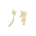 QYMX Earring Women,Personality Asymmetric Star Earrings Female Tassel Wild Meteor Earrings High Sense Metal Earrings Prevent Allergy Beautiful And Exquisite Ladies Jewelry Exquisite