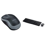 Logitech M185 Wireless Mouse for Windows, Mac and Linux - Grey + Logitech MK270 Wireless Keyboard and Mouse Combo for Windows - QWERTY, UK Layout, Black