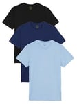 Polo Ralph Lauren 3 Pack Slim Fit Lounge T-shirts - Multi, Blues, Size S, Men