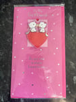 For My Girlfriend Valentine's Day Card Cute Cat Couple Heart Lovely Verse CC