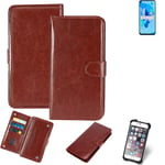 CASE FOR Huawei P20 Lite 2019 BROWN FAUX LEATHER PROTECTION WALLET BOOK FLIP MAG