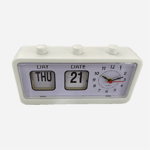 Mechanical Alarm Clock Novelty Flip Clock Desktop Digital Clock with Calend F8K2