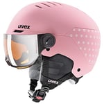 uvex Rocket Jr Visor - Casque de Ski pour Enfants - avec Visière - Réglage de la Taille Individuel - Pink Confetti Matt - 54-58 cm