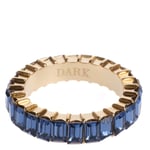 DARK Baguette Crystal Ring Navy Blue Size 1