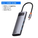 5 en 1 HDMI 3USB - HUB USB C vers HDMI, adaptateur OTG, lecteur de cartes, séparateur USB pour MacBook Pro Air HUB Dock