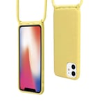 Silicone Lanyard Case for iPhone 11 Pro Max Mobile Neck Holder Phone Case with Strap Crossbody Phone Case for iPhone 11 Pro Max-Yellow